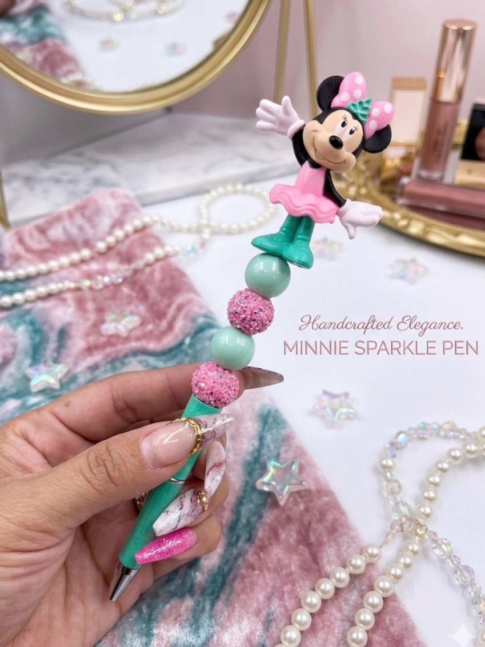 Disney Minnie Sparkle Pen – Pink & Mint Women’s Accessory